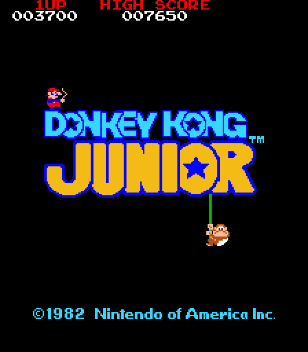 Donkey Kong Junior Arcade Screenshot: Title screen (U.S. version).