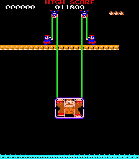 Donkey Kong Junior Arcade Screenshot: Game introduction.