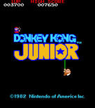 Donkey Kong Junior for Arcade - Title screen (U.S. version).