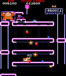 Donkey Kong Junior for Arcade - You need to zig-zag on these platforms to reach the top.