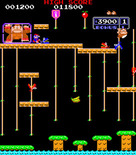 Donkey Kong Junior for Arcade - Climb ropes to avoid opponents.