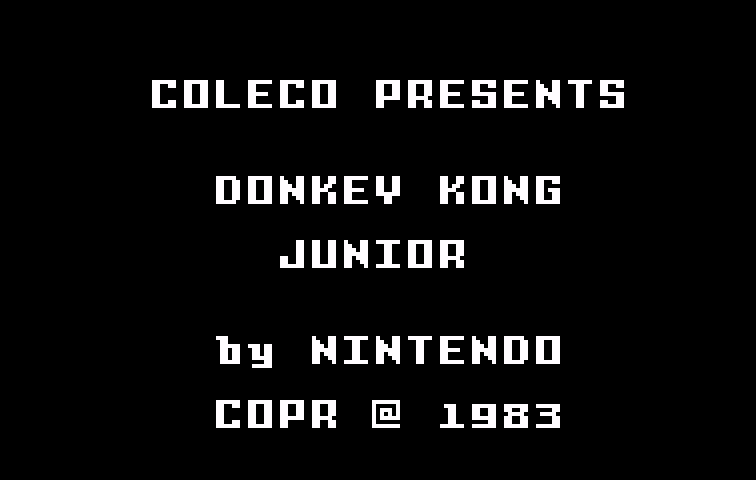 Donkey Kong Junior Intellivision Screenshot: Title screen.