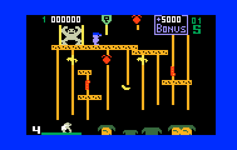 Donkey Kong Junior Intellivision Screenshot: Game start.