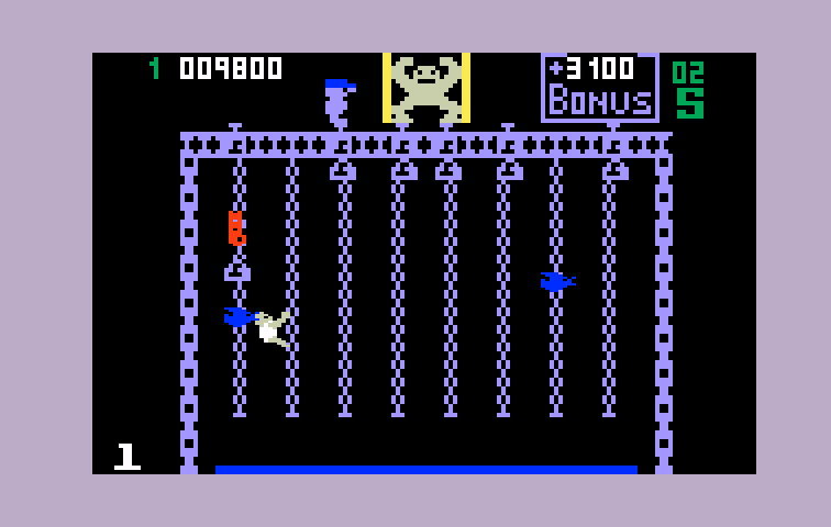 Donkey Kong Junior Intellivision Screenshot: A bird got me!