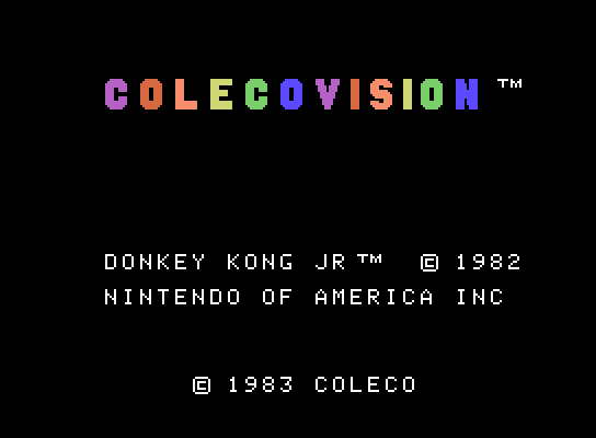 Donkey Kong Junior ColecoVision Screenshot: Title screen.