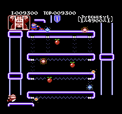 Donkey Kong Junior NES / Famicom Screenshot: Round 3 start.