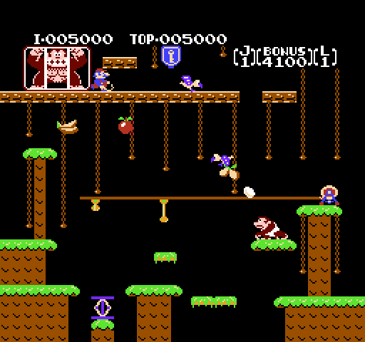 Donkey Kong Junior NES / Famicom Screenshot: Don't get hit by falling eggs...