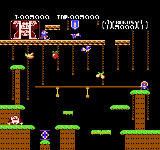 Donkey Kong Junior NES / Famicom Screenshot: Start of Round 2.
