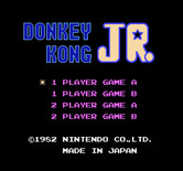 Donkey Kong Junior for NES / Famicom - Title screen.