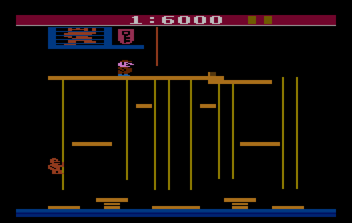 Donkey Kong Junior Atari 2600 Screenshot: Game start.