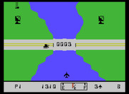 River Raid for ColecoVision - A bridge at the end of a level.