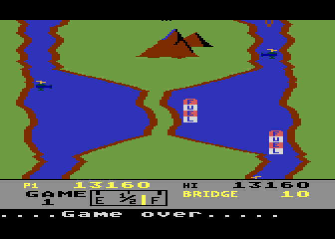 River Raid Atari 5200 Screenshot: Game over.