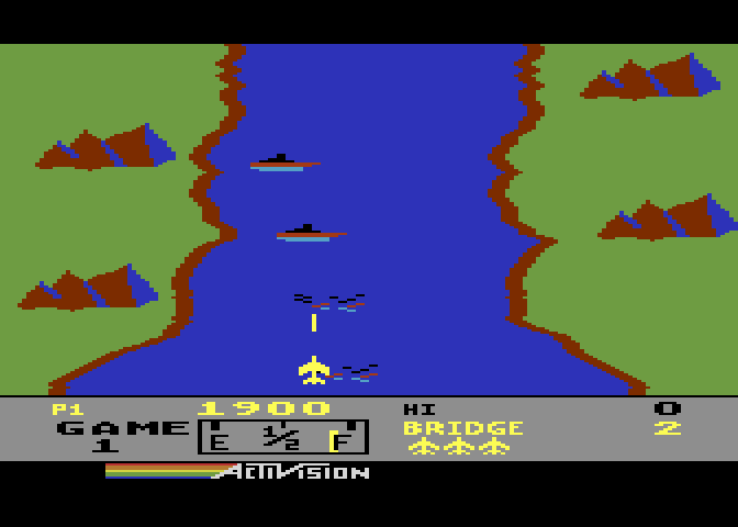 River Raid Atari 5200 Screenshot: A few opponents destroyed...
