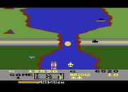 River Raid for Atari 5200 - Tanks guard the bridges on later levels.