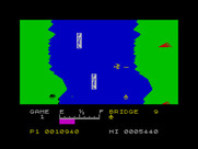 River Raid for ZX Spectrum - Enemy tanks and helicopters now begin firing back...