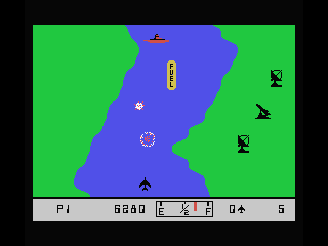 River Raid MSX Screenshot: Destroying opponents...