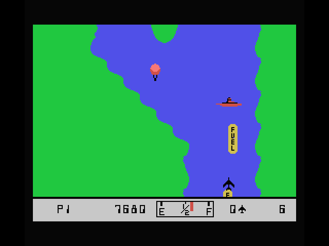 River Raid MSX Screenshot: Don't let your fuel get too low...