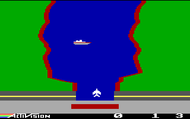 River Raid IBM PC/Compatibles Screenshot: Starting the first level.