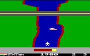 River Raid for IBM PC/Compatibles - Shoot the bridge to get past it.