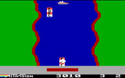 River Raid for IBM PC/Compatibles - Fly over the fuel to replenish your fuel supply.