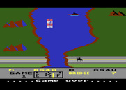 River Raid for Atari 8-bit - Game over.