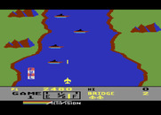 River Raid for Atari 8-bit - Blasting some boats...