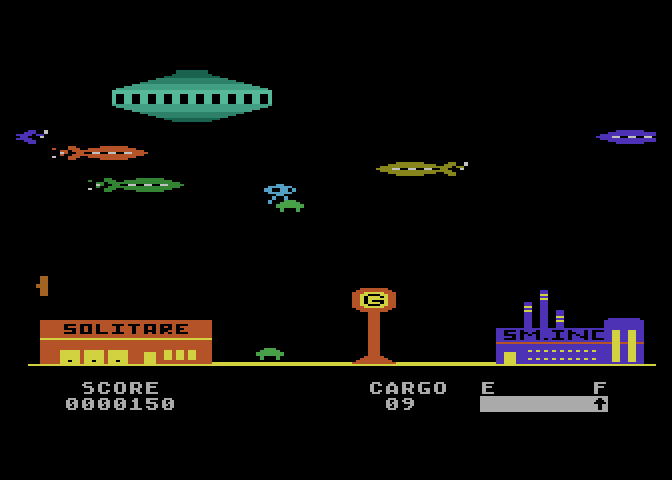 Embargo Atari 8-bit Screenshot: Carrying cargo back...