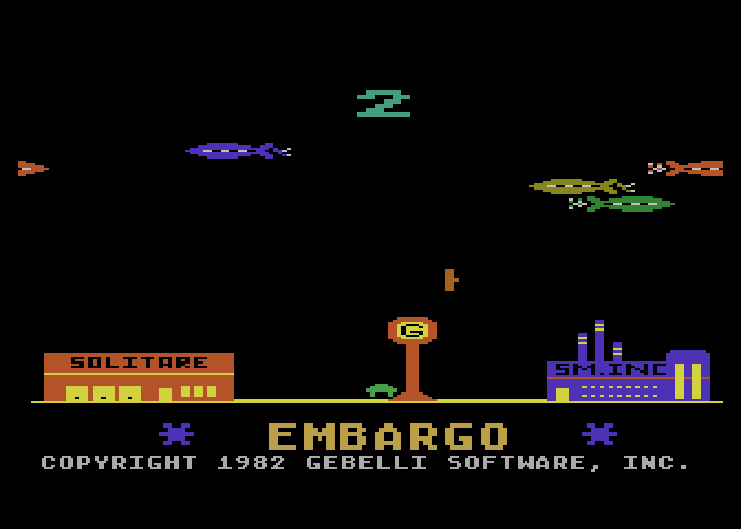 Embargo Atari 8-bit Screenshot: Title screen.