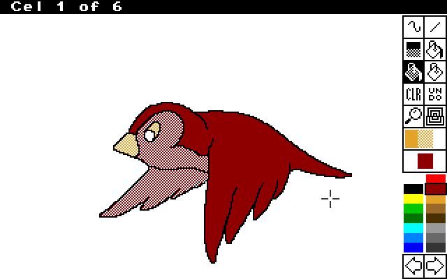 The Animation Studio IBM PC/Compatibles Screenshot: Adding some more color to a cell.