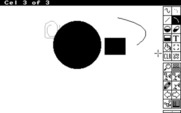 The Animation Studio for IBM PC/Compatibles - Starting screen; placing some shapes on the canvas.