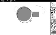 The Animation Studio for IBM PC/Compatibles - The previous cell shows as grey to make drawing the next frame easier.