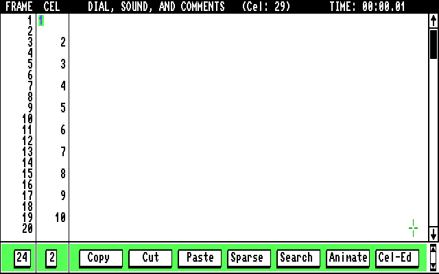 The Animation Studio IBM PC/Compatibles Screenshot: You can copy and paste frames.