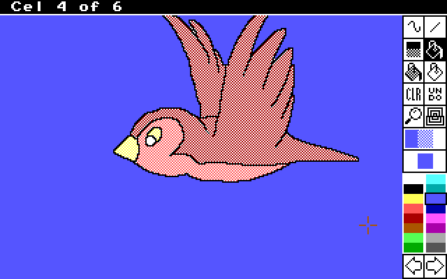 The Animation Studio IBM PC/Compatibles Screenshot: Adding some color.
