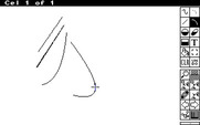 The Animation Studio for IBM PC/Compatibles - Starting screen; creating some shapes.