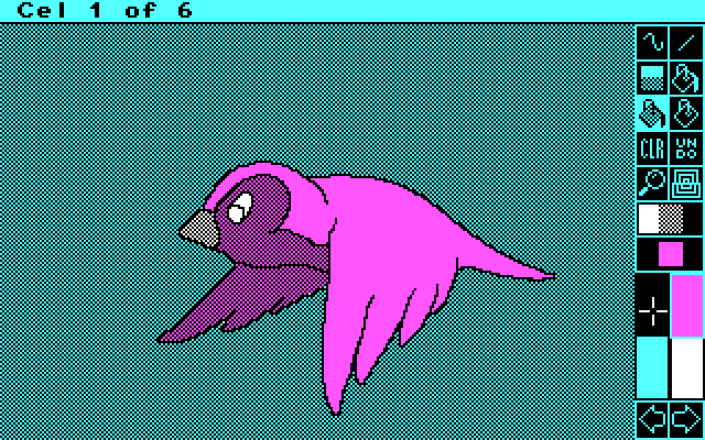 The Animation Studio IBM PC/Compatibles Screenshot: Adding some color.