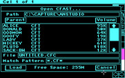 The Animation Studio for IBM PC/Compatibles - Loading a saved file.
