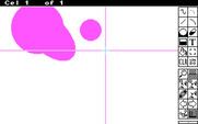 The Animation Studio for IBM PC/Compatibles - Starting screen; placing some shapes.