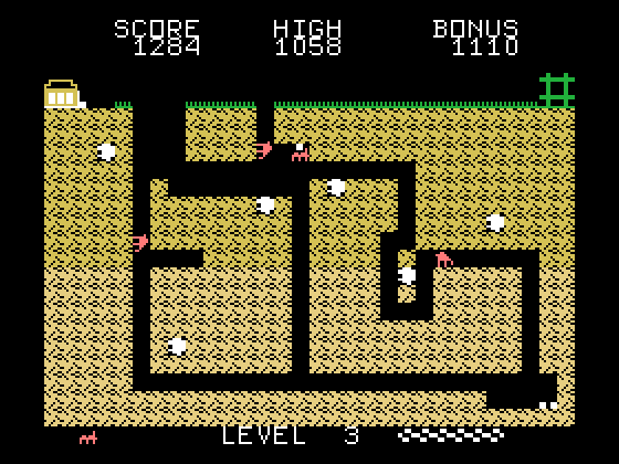 Anteater TI-99/4A Screenshot: Hurry, don't get caught by the anteater!