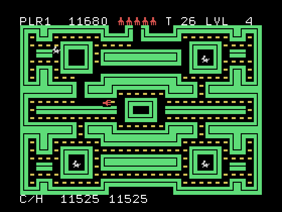 Rotor Raiders TI-99/4A Screenshot: On to the next, more difficult level...