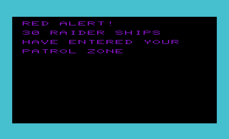 Shootout at the OK Galaxy Commodore VIC-20 Screenshot: Red Alert! Ready to start the game?