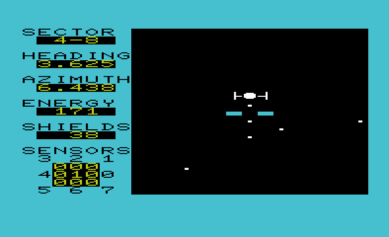 Shootout at the OK Galaxy Commodore VIC-20 Screenshot: Looks like I found a friendly location to visit.