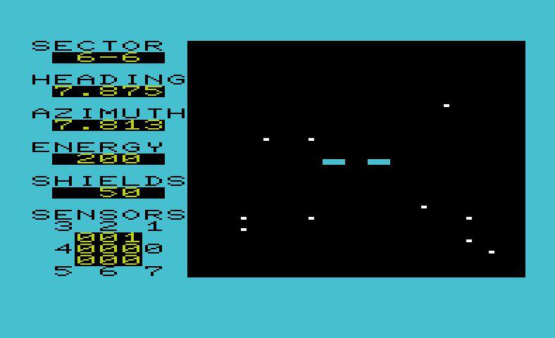 Shootout at the OK Galaxy Commodore VIC-20 Screenshot: Game start.
