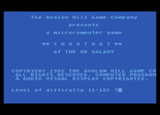 Shootout at the OK Galaxy for Atari 8-bit - Title screen.