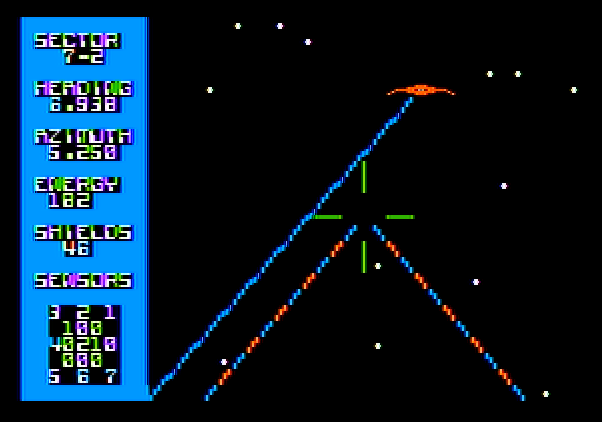 Shootout at the OK Galaxy Apple II Screenshot: We both fire, I'm hit but my shot missed!