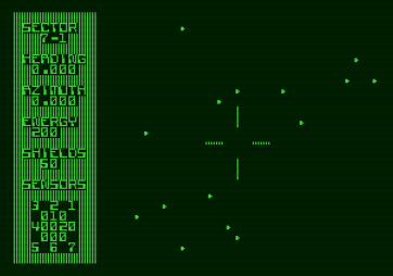 Shootout at the OK Galaxy for Apple II - Game start.