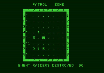 Shootout at the OK Galaxy for Apple II - Checking the patrol zone map...