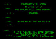 Shootout at the OK Galaxy for Apple II - Title screen.