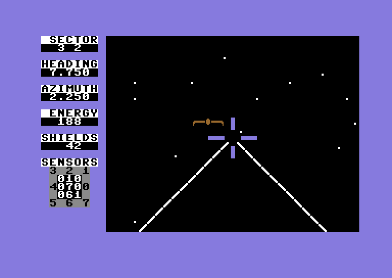 Shootout at the OK Galaxy Commodore 64 Screenshot: Enemy spotted! Fire!