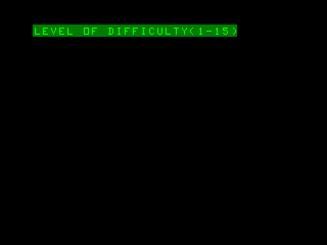 Shootout at the OK Galaxy TRS-80 Color Computer Screenshot: Select level of difficulty...