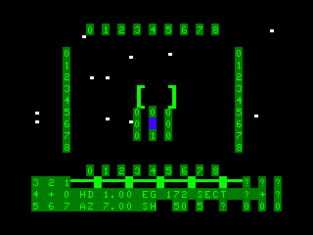 Shootout at the OK Galaxy TRS-80 Color Computer Screenshot: Viewing the map.